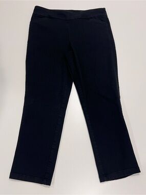 CROFT & BARROW Sz 12 SHORT Effortless Stretch Pant BLACK Straight Leg Pull On